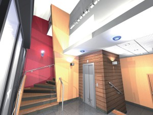 Banque Laydernier — Annecy -  Imagerie 3D de l’entrée du siège